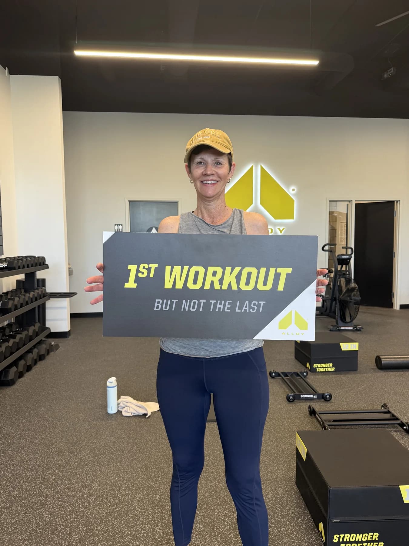 A member celebrating his first workout at Alloy West LA